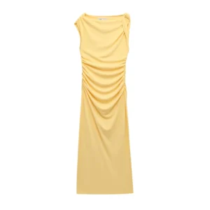 Robe vintage décontracté jaune - 130725/2107