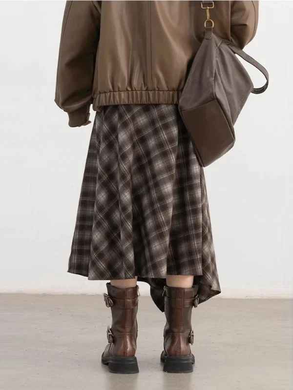 Jupe longue motif tartan rétro ample - 150725/2346 – Image 2