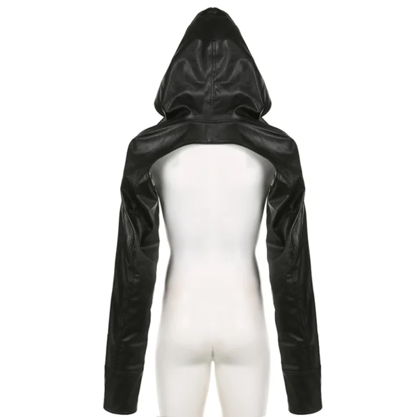 Veste à capuche en cuir style Streetwear, manche longue - 190725/1928 – Image 6