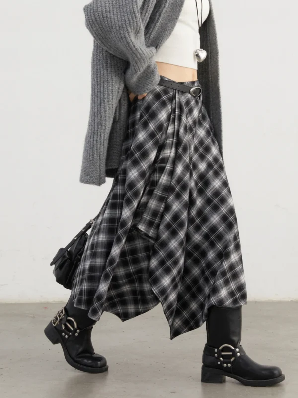 Jupe longue motif tartan rétro ample - 150725/2346 – Image 6