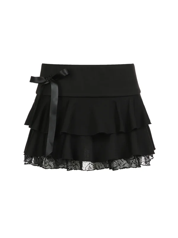 Mini jupe style gothique , trapèze en dentelle noire - 160725/0017 – Image 4