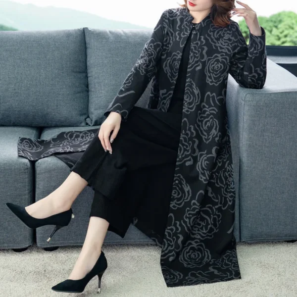 Veste en velours imprimé épais avec boutons - 300725/2249 – Image 2