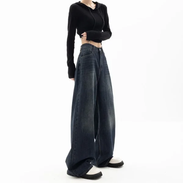 Pantalon Jean larges rétro,  taille haute, coupe ample - 270725/0908 – Image 3