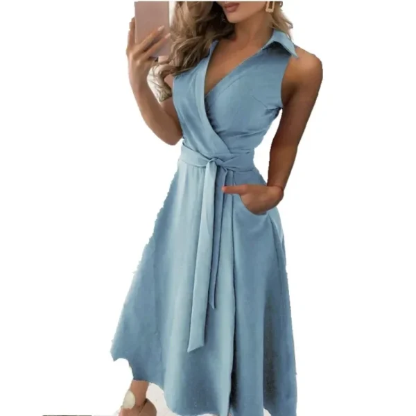 Robe sans manches avec ceinture - 270725/0856 – Image 5