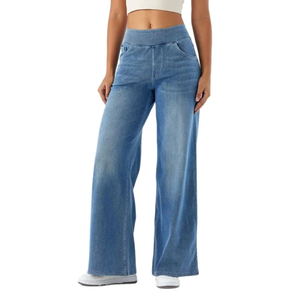 Jean, pantalon Long à jambes larges style Streetwear, taille élastique, droit, élégant - 270725/0923 – Image 5