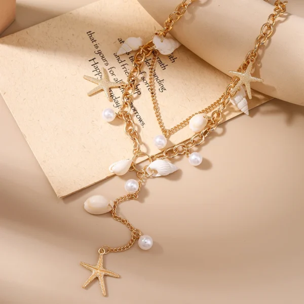 Collier en coquille , bord de mer Imitation perle étoile de mer - 310725/2153 – Image 2