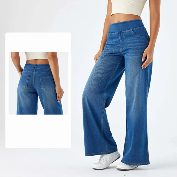 Jean, pantalon Long à jambes larges style Streetwear, taille élastique, droit, élégant - 270725/0923 – Image 2