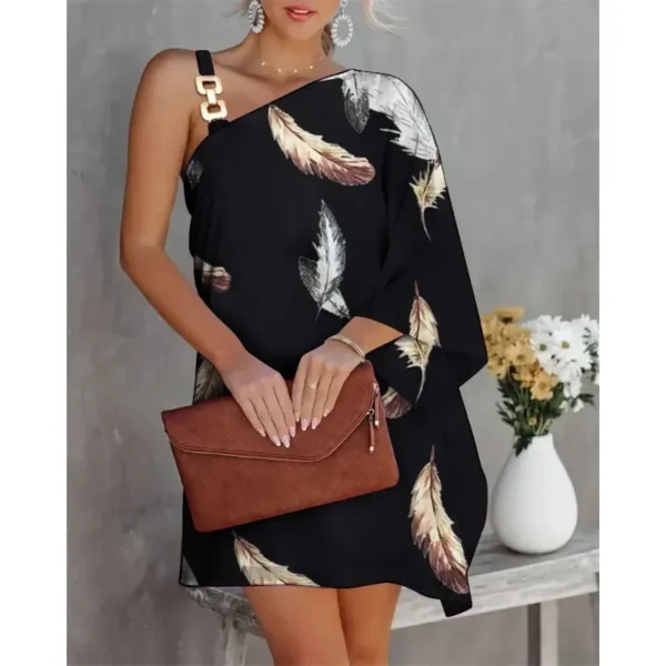 Robe demi épaule nue avec bretelle et manche longue - 270725/0901 – Image 6