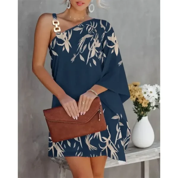Robe demi épaule nue avec bretelle et manche longue - 270725/0901 – Image 5
