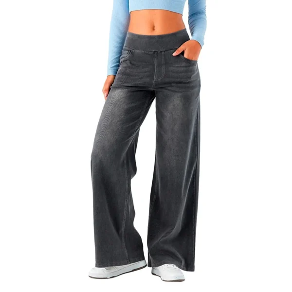 Jean, pantalon Long à jambes larges style Streetwear, taille élastique, droit, élégant - 270725/0923 – Image 6
