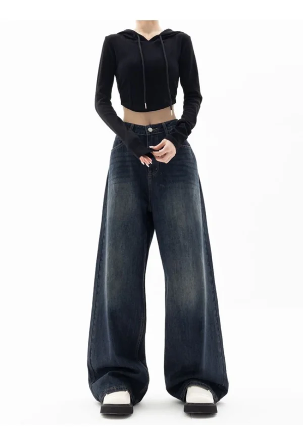 Pantalon Jean larges rétro,  taille haute, coupe ample - 270725/0908 – Image 4
