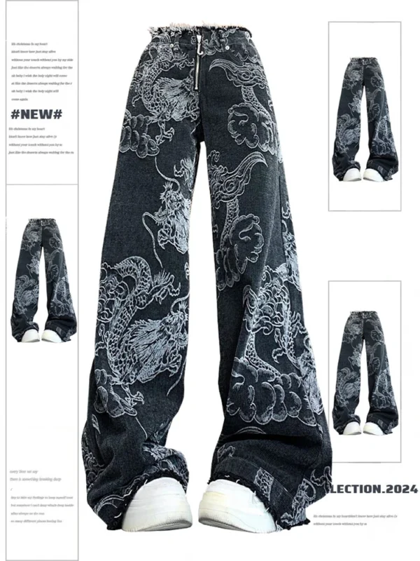 Jean gothique noir imprimé Dragon - 270725/0932 – Image 2