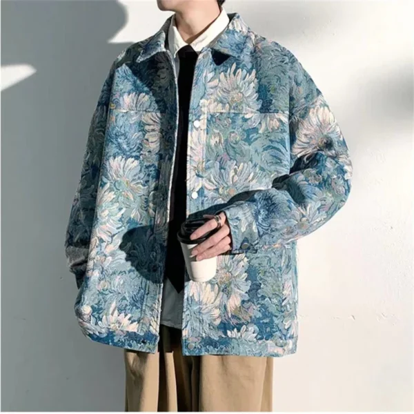 Manteau de Baseball à Motif Floral pour Homme et Femme, Veste Rétro - 300725/2236 – Image 6