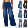 Jean, pantalon Long à jambes larges style Streetwear, taille élastique, droit, élégant - 270725/0923