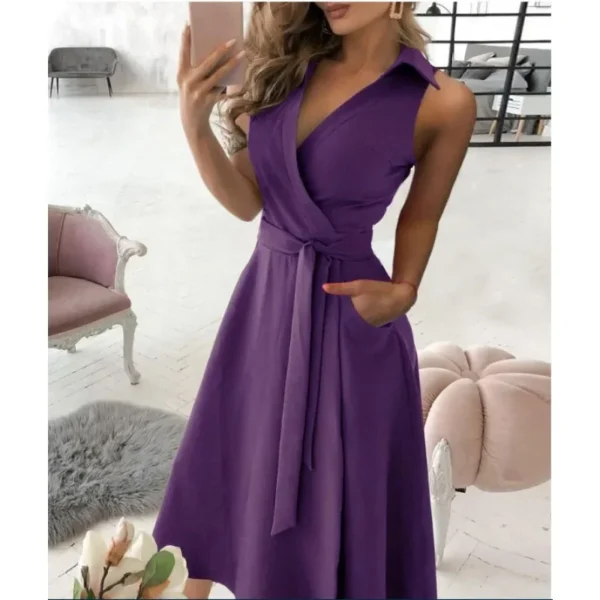 Robe sans manches avec ceinture - 270725/0856 – Image 3