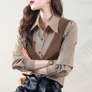 Fausse chemise rayée deux pièces à carreaux - 300725/2309