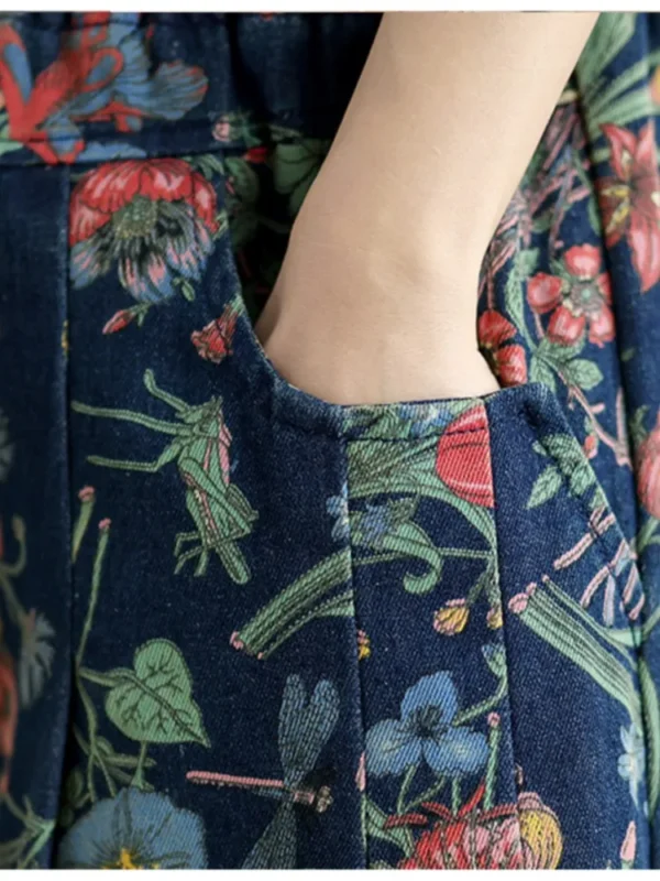 Jean Plissé à Imprimé Floral, Jambes Larges - 270725/0934 – Image 6