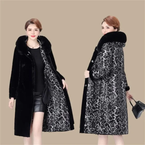 Manteau de fourrure, veste longue épaisse et chaude avec doublure - 300725/2242 – Image 5