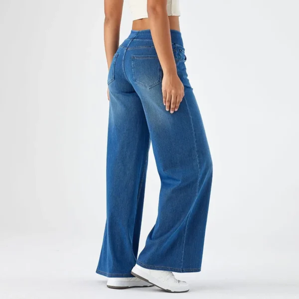 Jean, pantalon Long à jambes larges style Streetwear, taille élastique, droit, élégant - 270725/0923 – Image 4