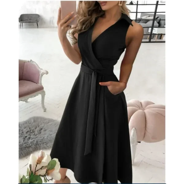 Robe sans manches avec ceinture - 270725/0856 – Image 4