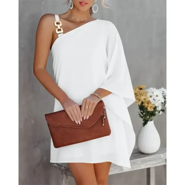 Robe demi épaule nue avec bretelle et manche longue - 270725/0901 – Image 2