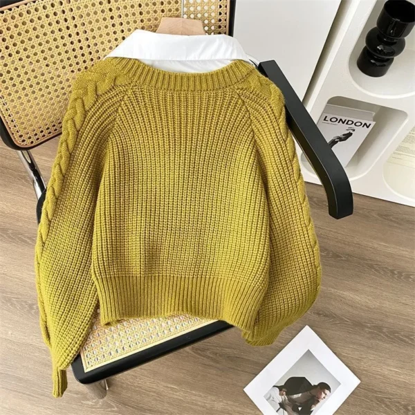 Chemises pull tricoté pull avec col rabat - 310725/1700 – Image 6