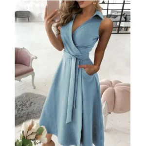 Robe sans manches avec ceinture - 270725/0856