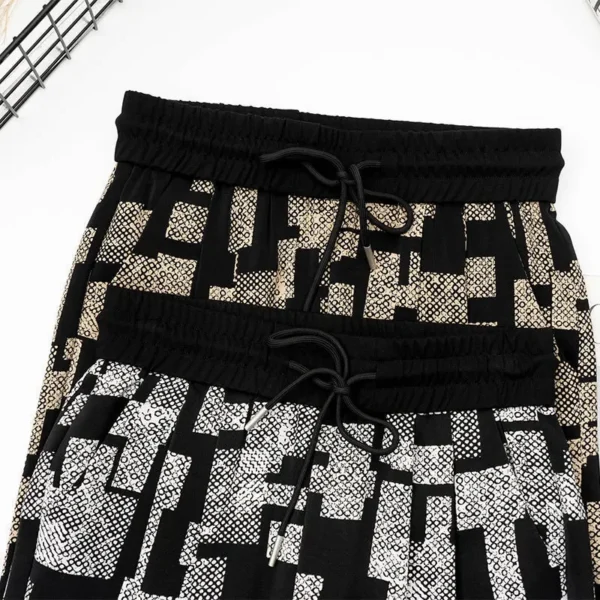 Pantalon large en soie, taille haute, décontracté - 300725/2232 – Image 6