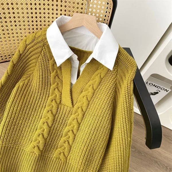 Chemises pull tricoté pull avec col rabat - 310725/1700 – Image 5
