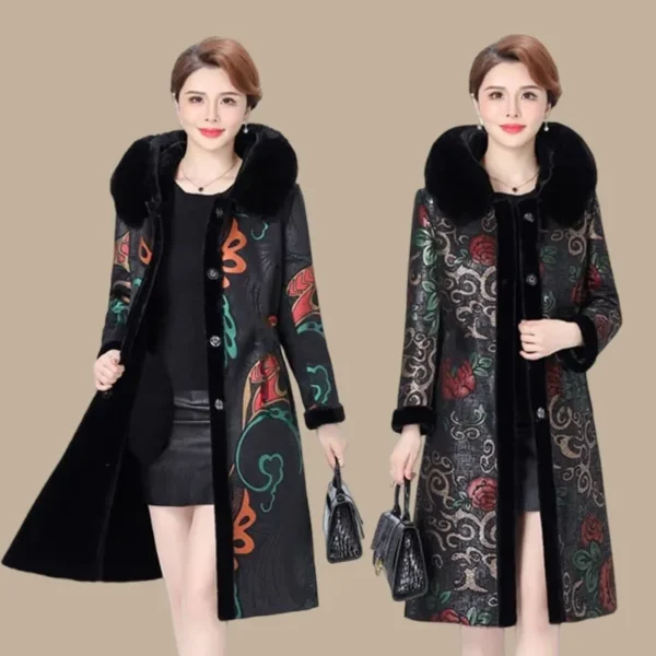 Manteau de fourrure, veste longue épaisse et chaude avec doublure - 300725/2242