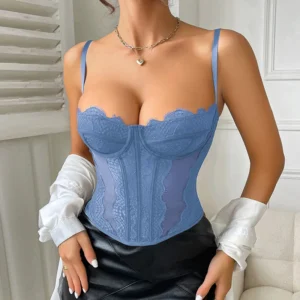 Corset dos nu, dentelle,  bretelles Spaghetti - 030825/1208
