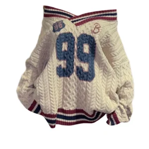 Pull ample de Style Preppy, col en v, haut droit, élégant - 070825/2241