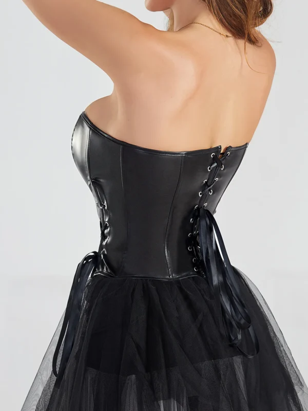 Bustier en cuir, haut à lacets, Sexy, Vintage gothique - 030825/1856 – Image 5