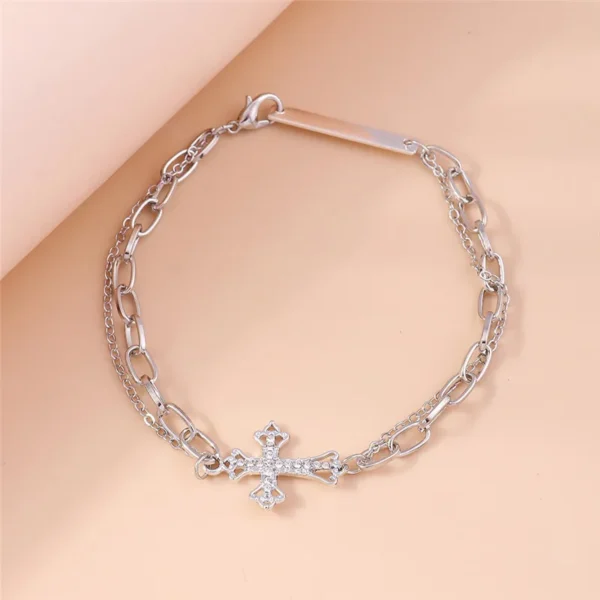 Bracelet cheville Gothique avec Croix en Clip - 020825/2241 – Image 4