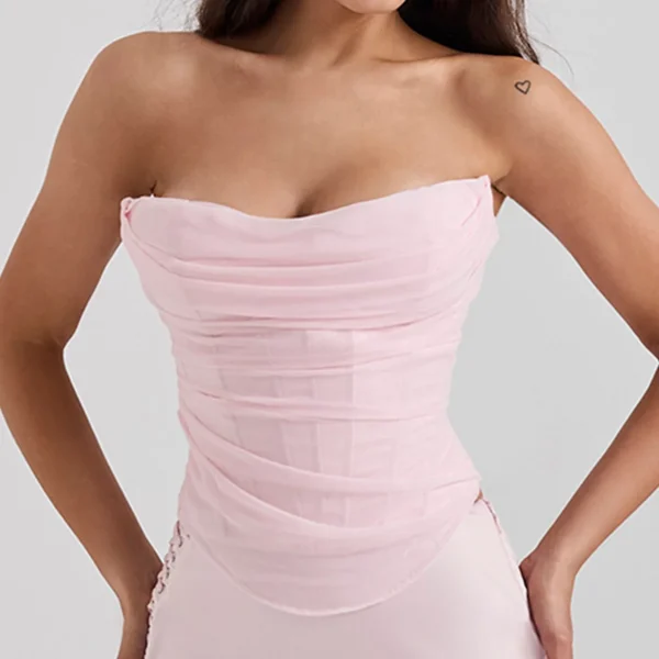 Bustier Vintage sans bretelles, dos ouvert fermeture éclair côté - 030825/1935 – Image 2