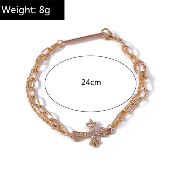 Bracelet cheville Gothique avec Croix en Clip - 020825/2241 – Image 7