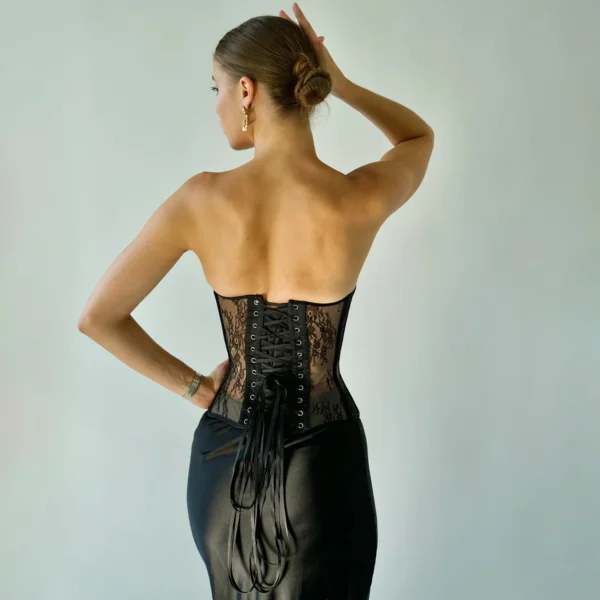 Bustier en dentelle d'os en acier avec bonnets, transparent Sexy - 030825/1857 – Image 5