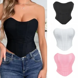 Bustier en maille, Vintage, sans bretelles, dos ouvert - 030825/1205