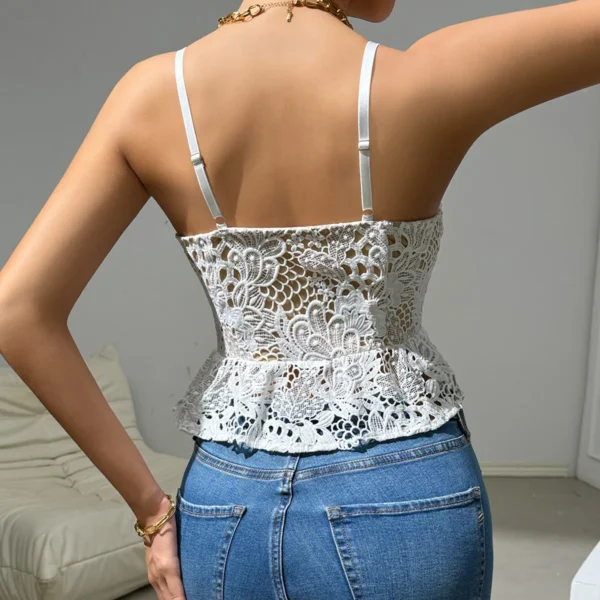 Bustier, Crop, Floral, Dos nu, Slim,  Vintage, Sexy - 030825/1854 – Image 2