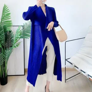 manteau, couleur unie, col Polo, mi-long - 050825/2211