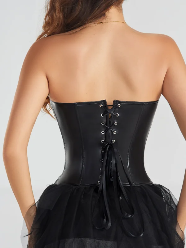 Bustier en cuir, haut à lacets, Sexy, Vintage gothique - 030825/1856 – Image 6