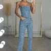 Ensemble gilet et pantalon à paillettes, Sexy, slim, sans bretelles, taille haute, pantalon Long - 030825/2134