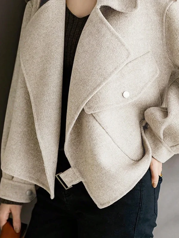 Veste ceinture laine élégant - 030825/2133 – Image 3