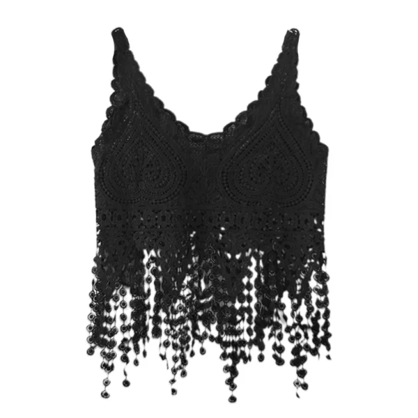 Crop top crocheté, haut en tricot, dentelle cœur - 030825/1957 – Image 3