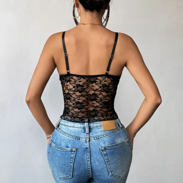Corset à lacets, Double couche de dentelle - 030825/1024 – Image 5