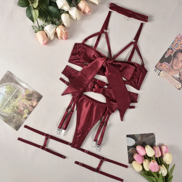 Ensemble de Lingerie érotique, soutien-gorge et culotte de sport, slip en coton, string - 060825/2112 – Image 5