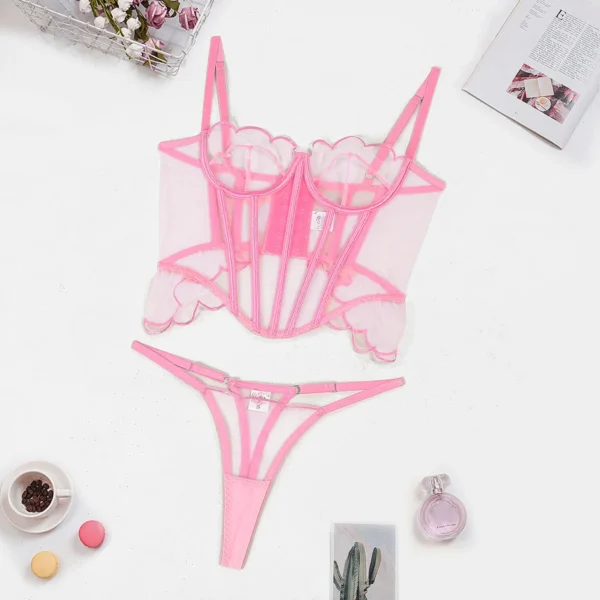 Ensemble de lingerie transparente, corset mince, dos nu, gaine - 030825/1210 – Image 6