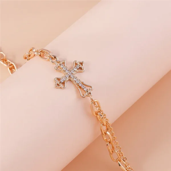 Bracelet cheville Gothique avec Croix en Clip - 020825/2241 – Image 5